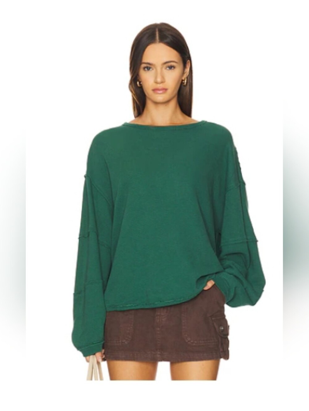 NWT Free People We The Free Total Eclipse Tee In Pine Forest- Size Small